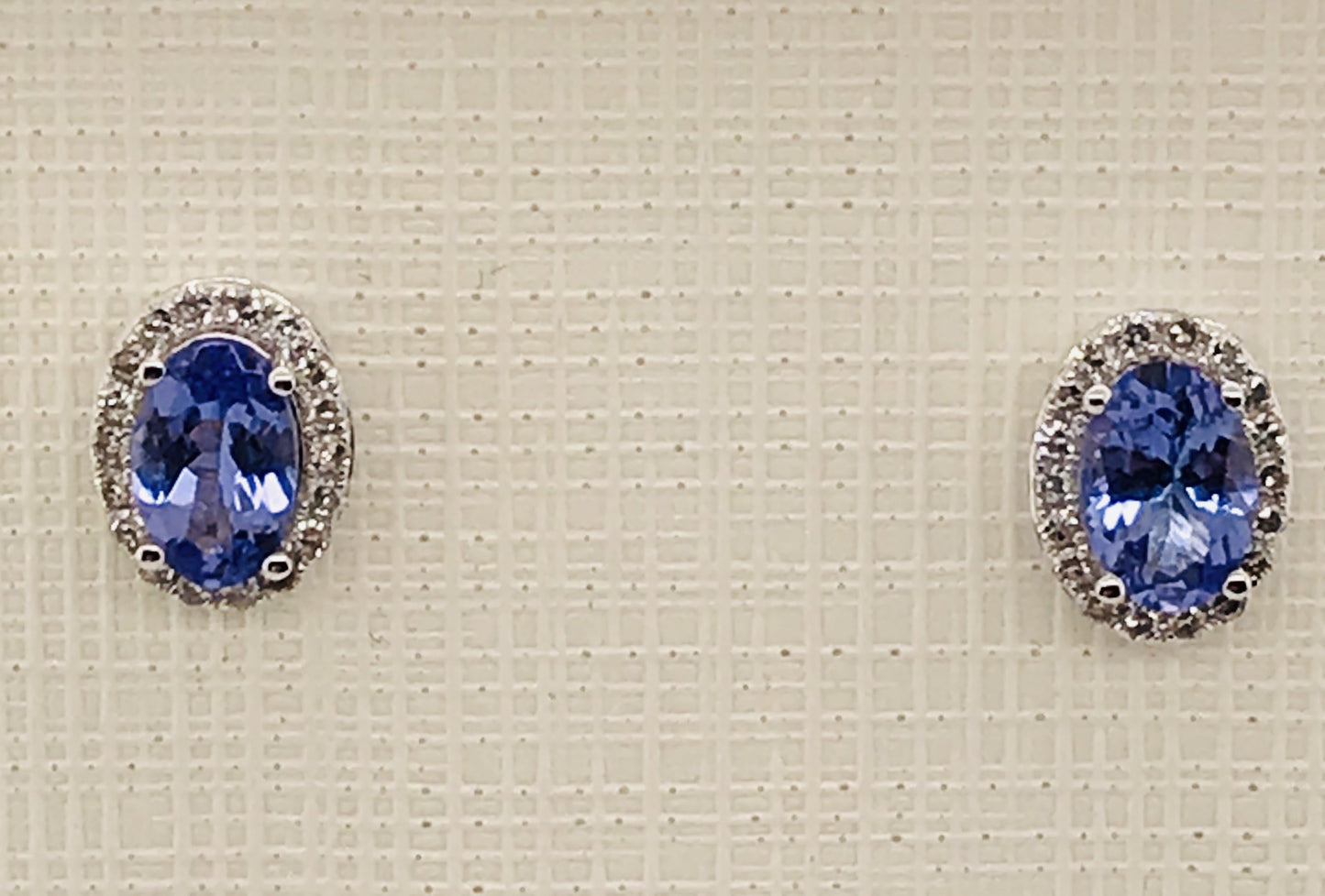 9K WG TANZANITE DIAMOND EARRINGS