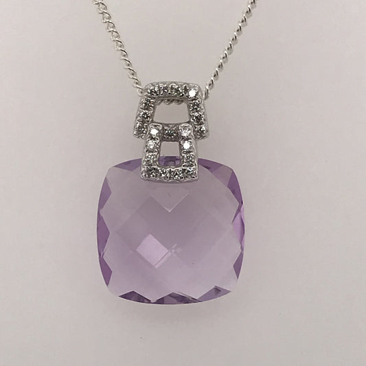 9K WG BOLD AMETHYST PENDANT