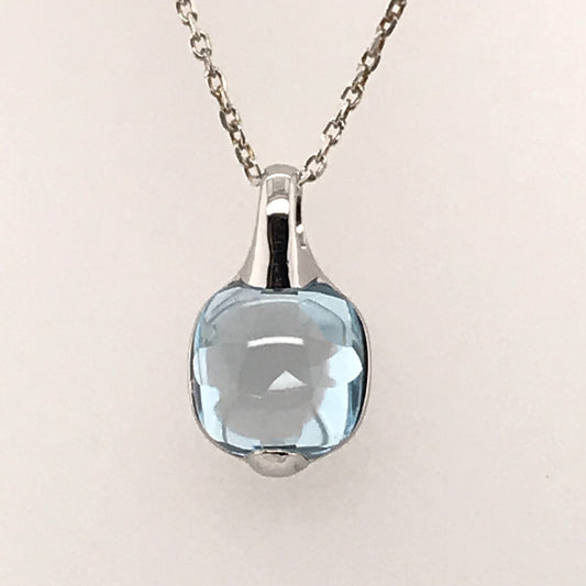 18K WG BLUE TOPAZ PENDANT