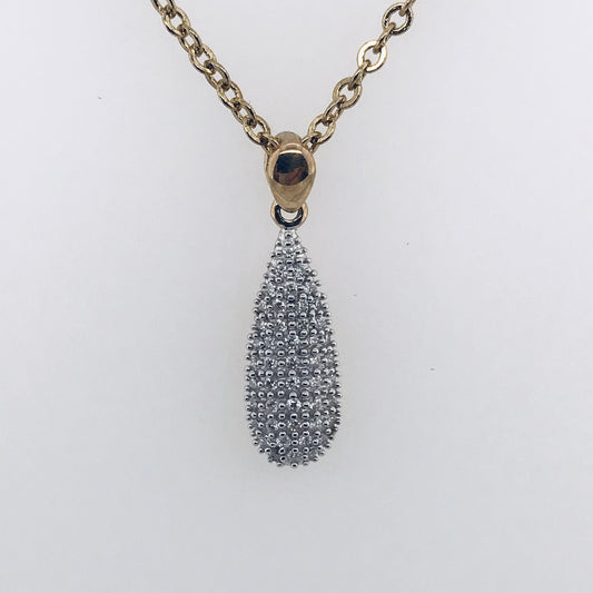 9CT YG DIAMOND BRIOLETTE PENDANT