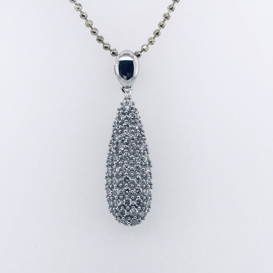 9CT WG DIAMOND BRIOLETTE PENDANT