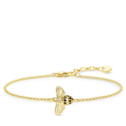 THOMAS SABO PARADISE BEE S SILVER YELLOW GOLD PLATED BRACELET