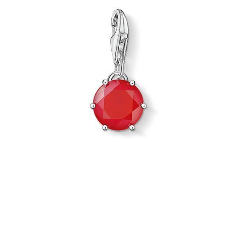 THOMAS SABO S SILVER C/CLUB JULY RED BAMBOO CORAL CHARM